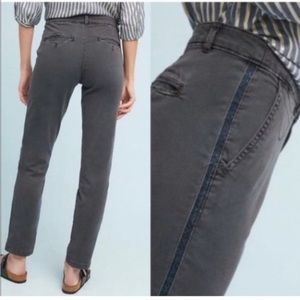 Anthropologie relaxed fit chino with side ribbon detail